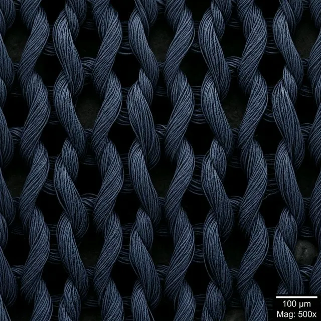Interlock knit microscope view